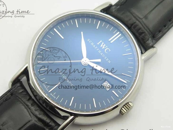 MIROTIME 0518 Portofino Automatic SS TWF 1:1 Best Edition Black Dial on Black Leather Strap A TravelReady 7199